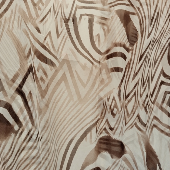 Travelers by Chico's TEXTURE LINES open front cardigan brown wavy lines size 1 - Picture 6 of 8